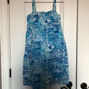 EUC Lilly Pulitzer fresh catch toile Lola dress 8